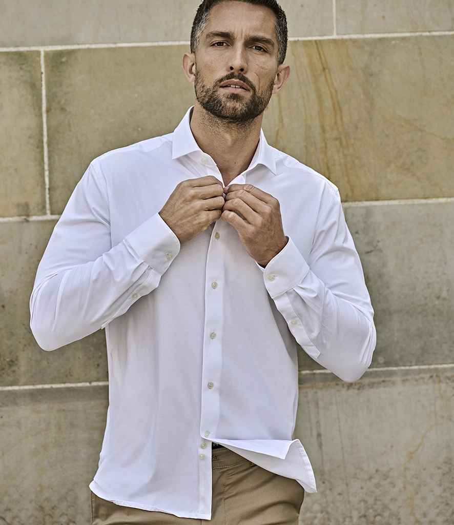 Tee Jays Active Stretch Long Sleeve Shirt | White