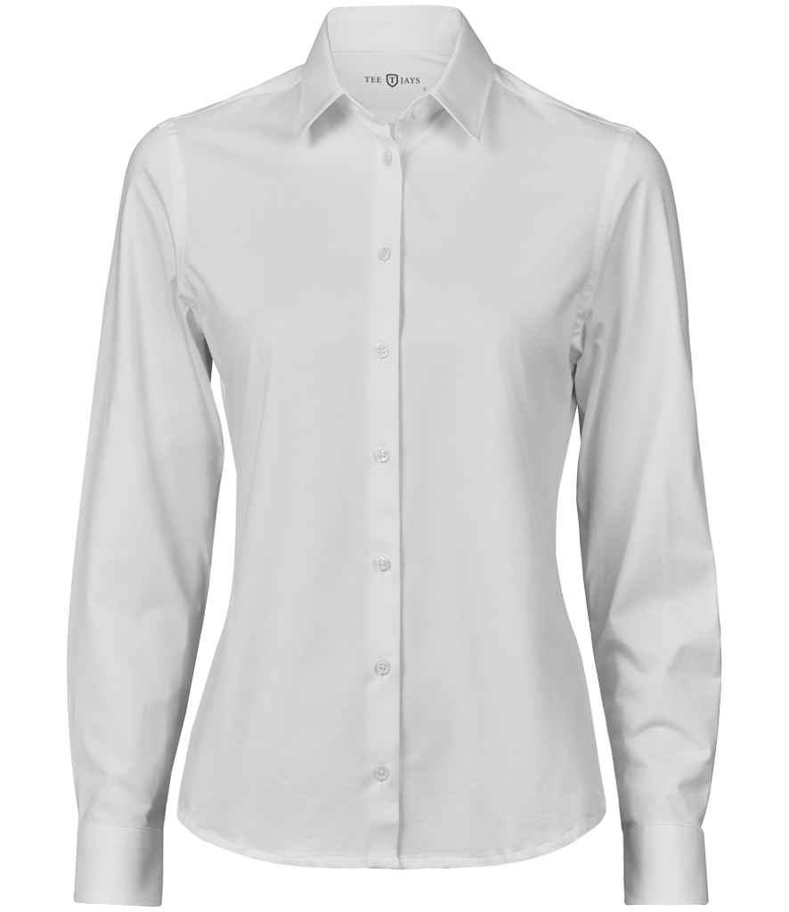Tee Jays Ladies Active Long Sleeve Stretch Shirt | White