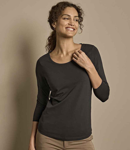 Tee Jays Ladies Stretch 3/4 Sleeve T-Shirt | Black