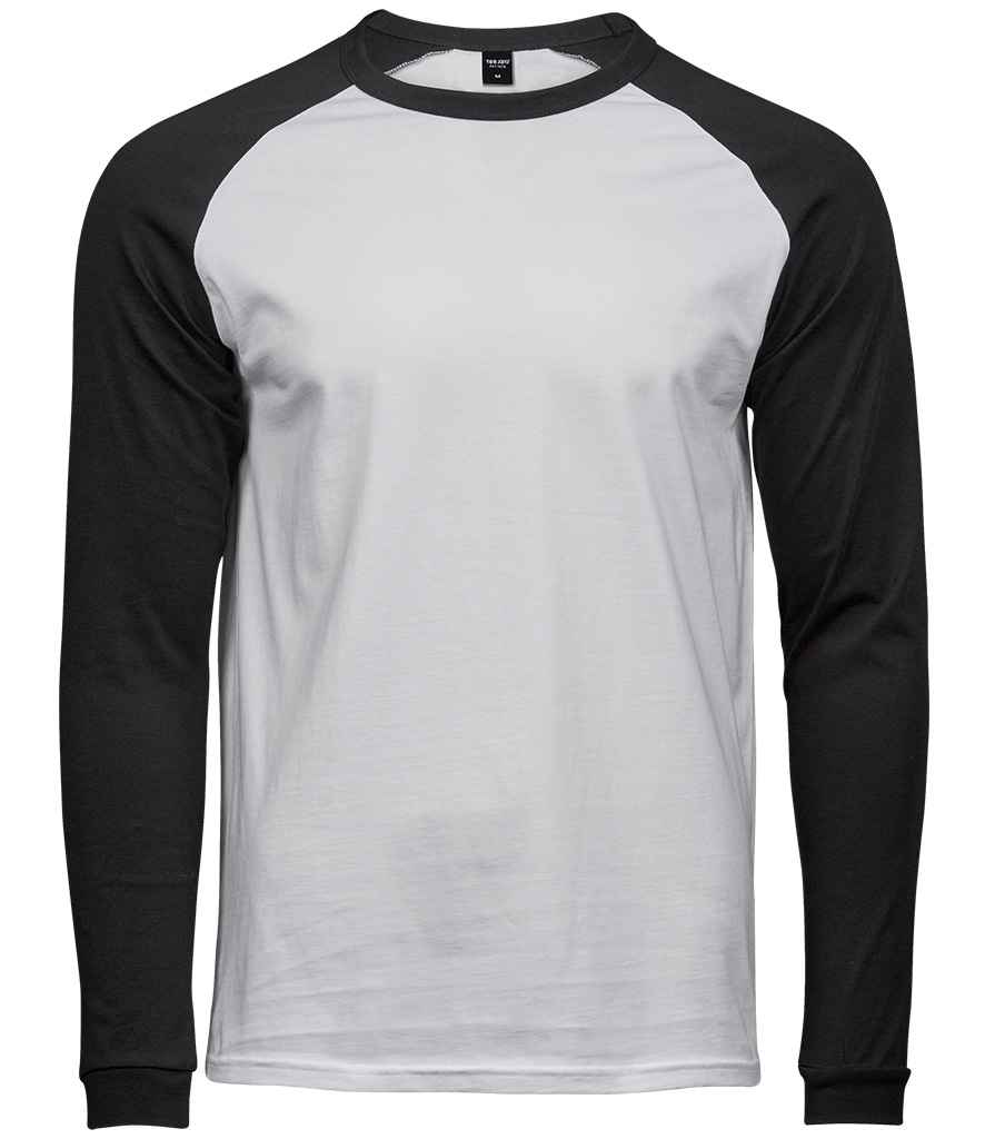 Tee Jays Long Sleeve Baseball T-Shirt | White/Black