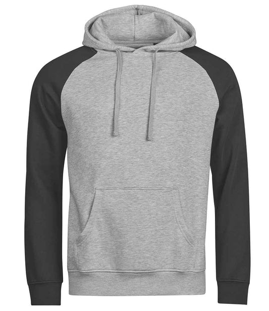 Tee Jays Unlabeled Two-Tone Hooded Sweatshirt | Heather Grey/Black