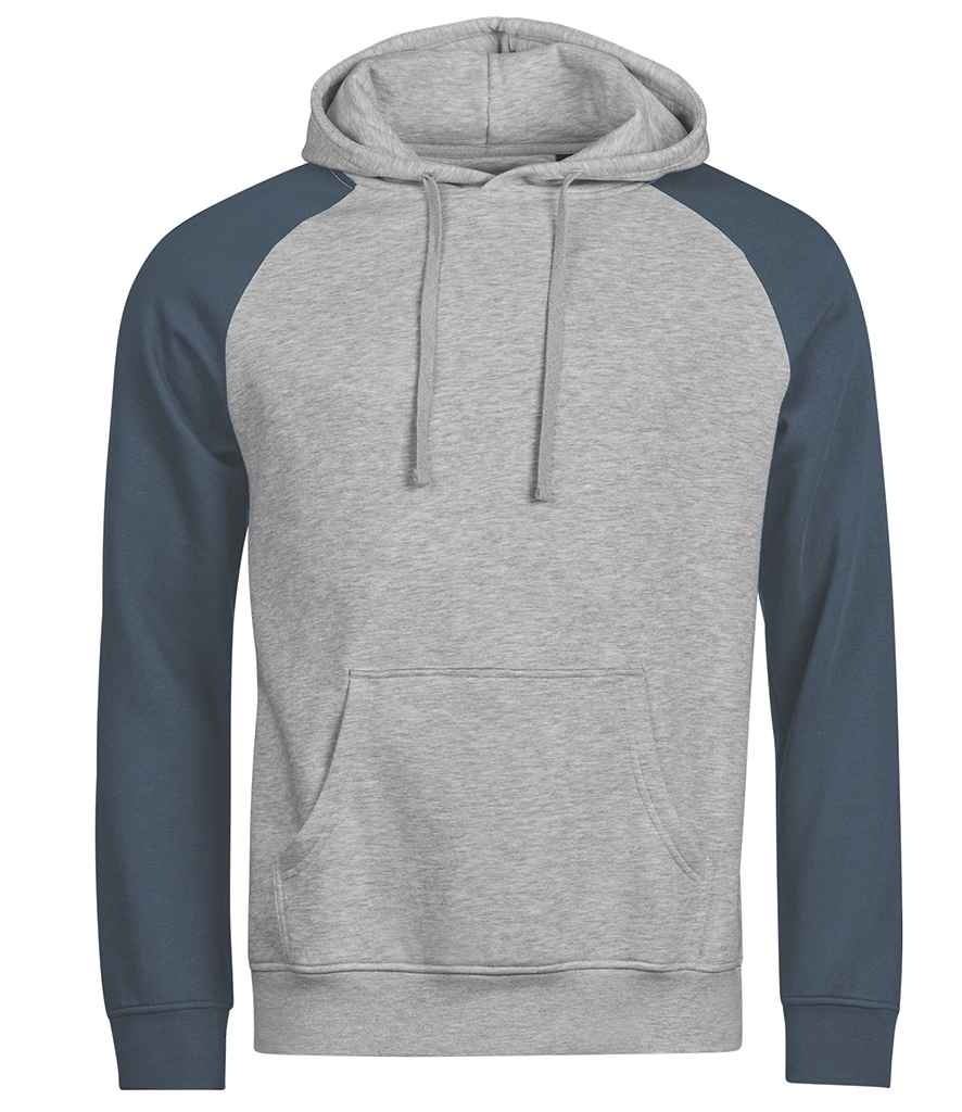 Tee Jays Unlabeled Two-Tone Hooded Sweatshirt | Heather Grey/Ink