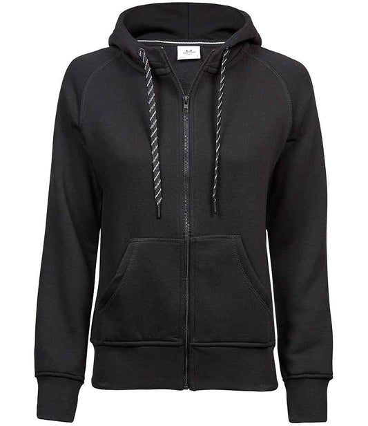 Tee Jays Ladies Fashion Zip Hooded Sweatshirt | Black