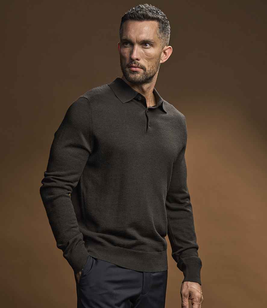 Tee Jays Knitted Polo Shirt | Black