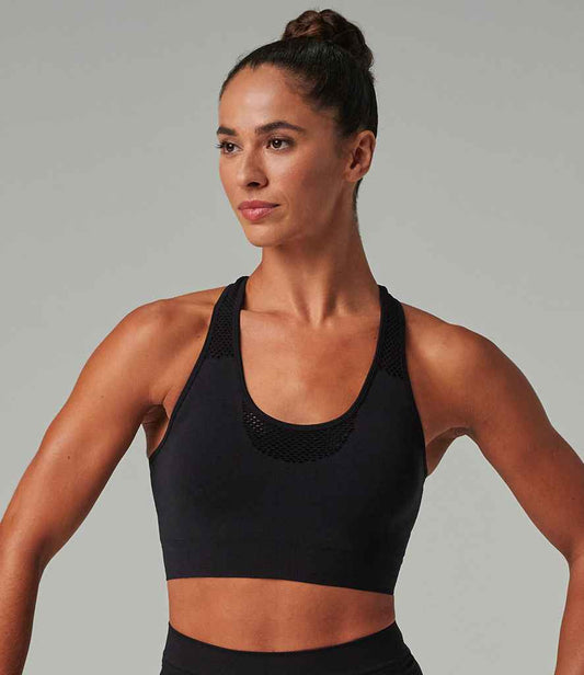 Tombo Ladies Seamless Crop Top | Black