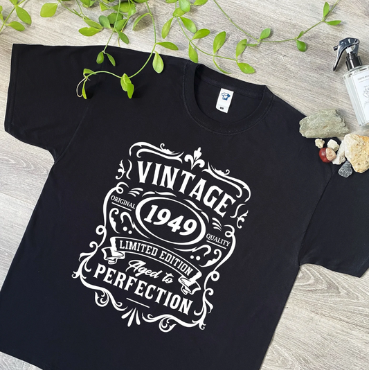 Our Customised Vintage-Style T-Shirt is the perfect way to showcase your birth year with retro flair! Featuring a distressed, vintage design customised with your chosen year—like 1995—this tee brings a classic, nostalgic vibe to your wardrobe. Crafted from soft, high-quality cotton, it offers ultimate comfort and timeless style, making it ideal for casual outings, birthdays, or as a thoughtful gift. Whether you're celebrating a milestone or simply love vintage fashion, this personalised t-shirt adds a uniqu