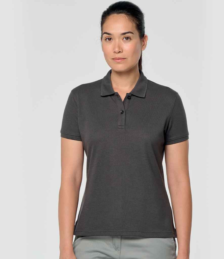 WK Designed to Work Ladies Anti-Bacterial Piqué Polo Shirt | Dark Grey