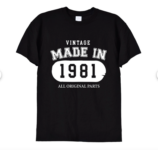 Our Customised Vintage-Style T-Shirt is the perfect way to showcase your birth year with retro flair! Featuring a distressed, vintage design customised with your chosen year—like 1995—this tee brings a classic, nostalgic vibe to your wardrobe. Crafted from soft, high-quality cotton, it offers ultimate comfort and timeless style, making it ideal for casual outings, birthdays, or as a thoughtful gift. Whether you're celebrating a milestone or simply love vintage fashion, this personalised t-shirt adds a uniqu