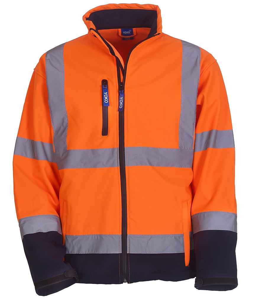 Yoko Hi-Vis Soft Shell Jacket | Orange/Navy