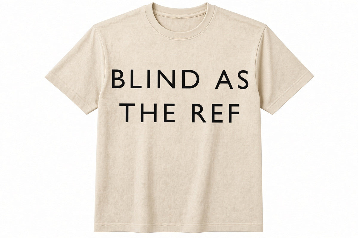 Blind As The Ref funny football design on natural t-shirt