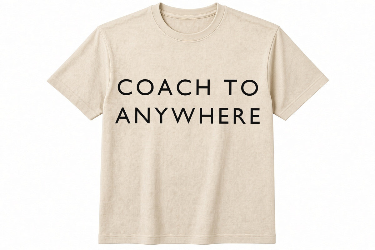 Coach To Anywhere funny football design on natural t-shirt