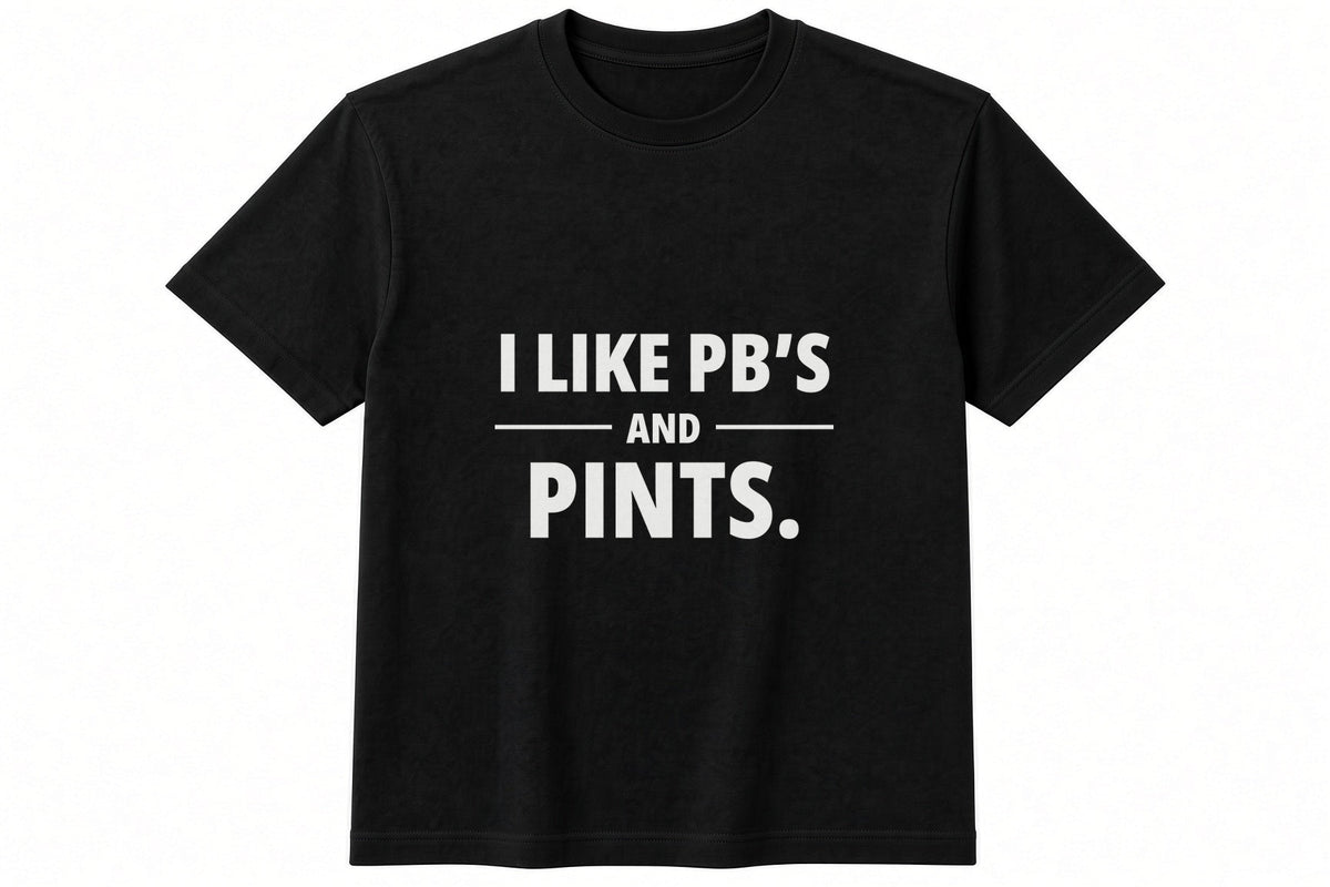 I Like PBs And Pints T-Shirt in Black
