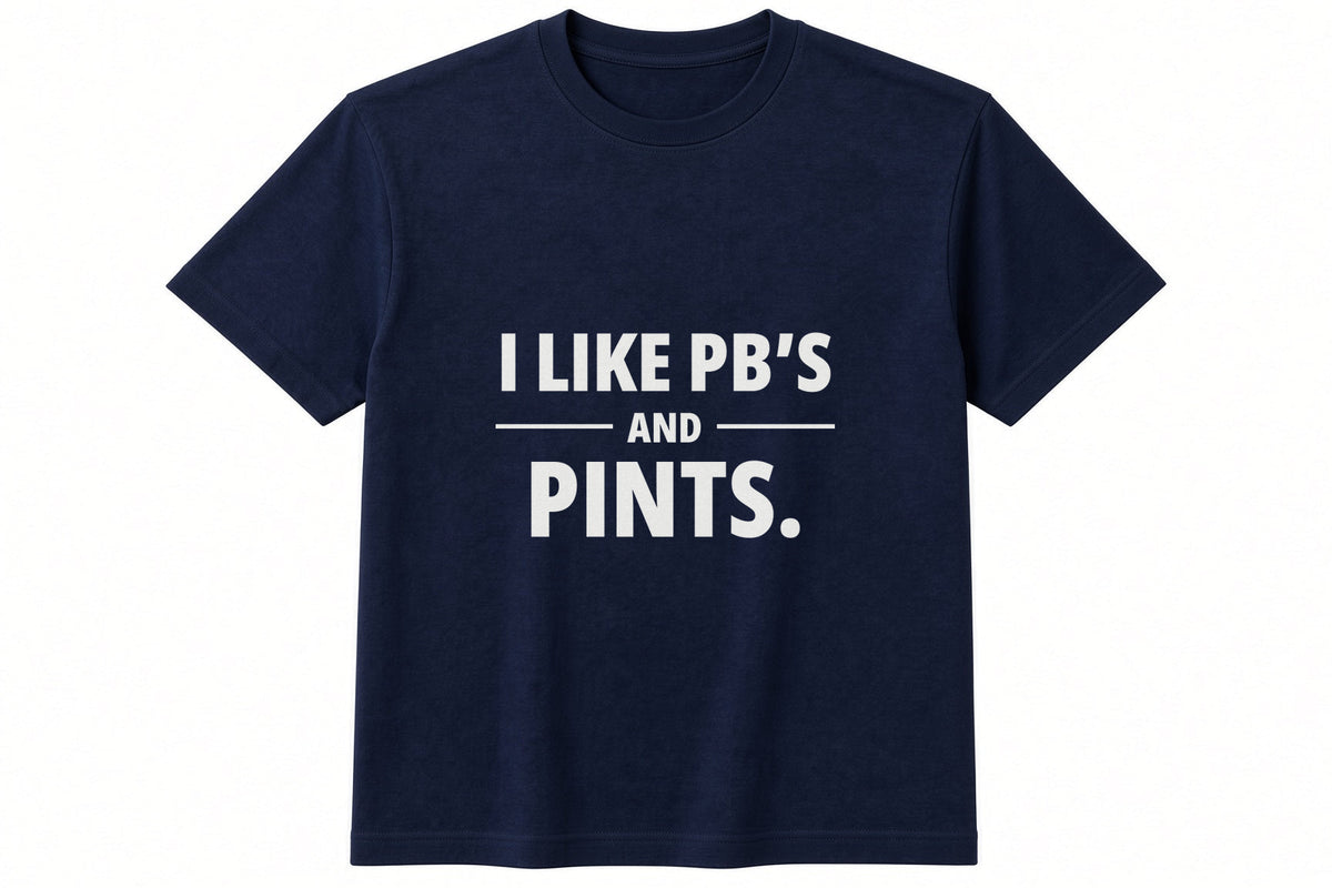 I Like PBs And Pints T-Shirt in Navy