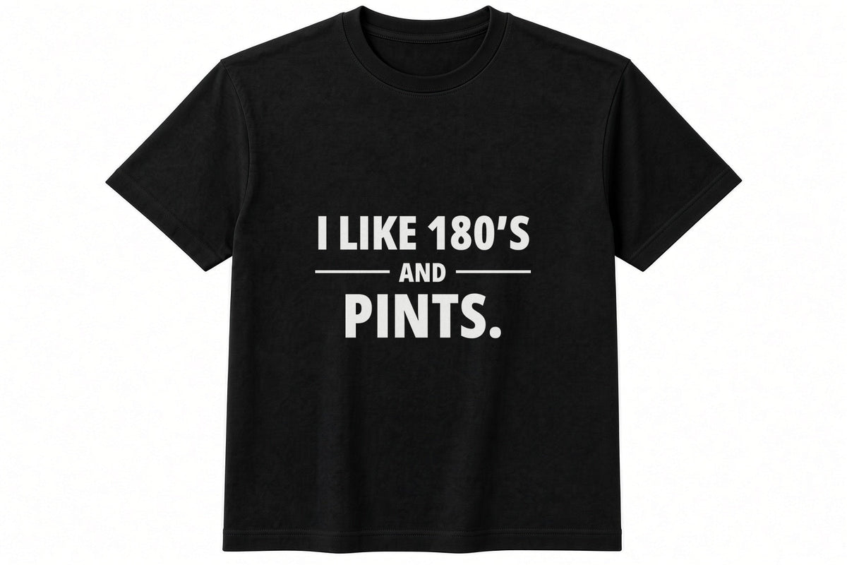 I Like 180s And Pints T-Shirt in Black