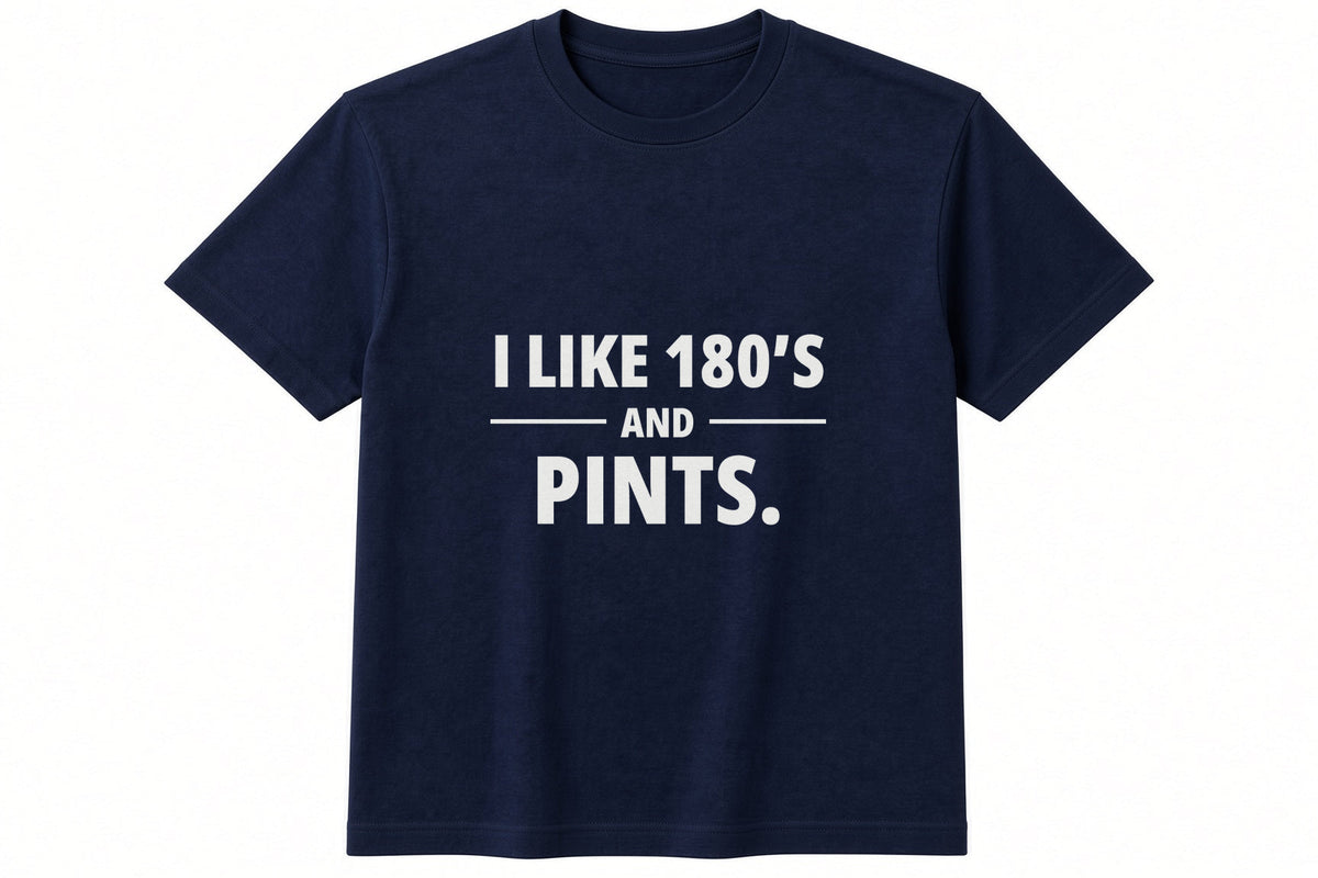 I Like 180s And Pints T-Shirt in Navy