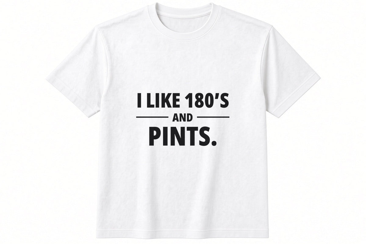 I Like 180s And Pints T-Shirt in White