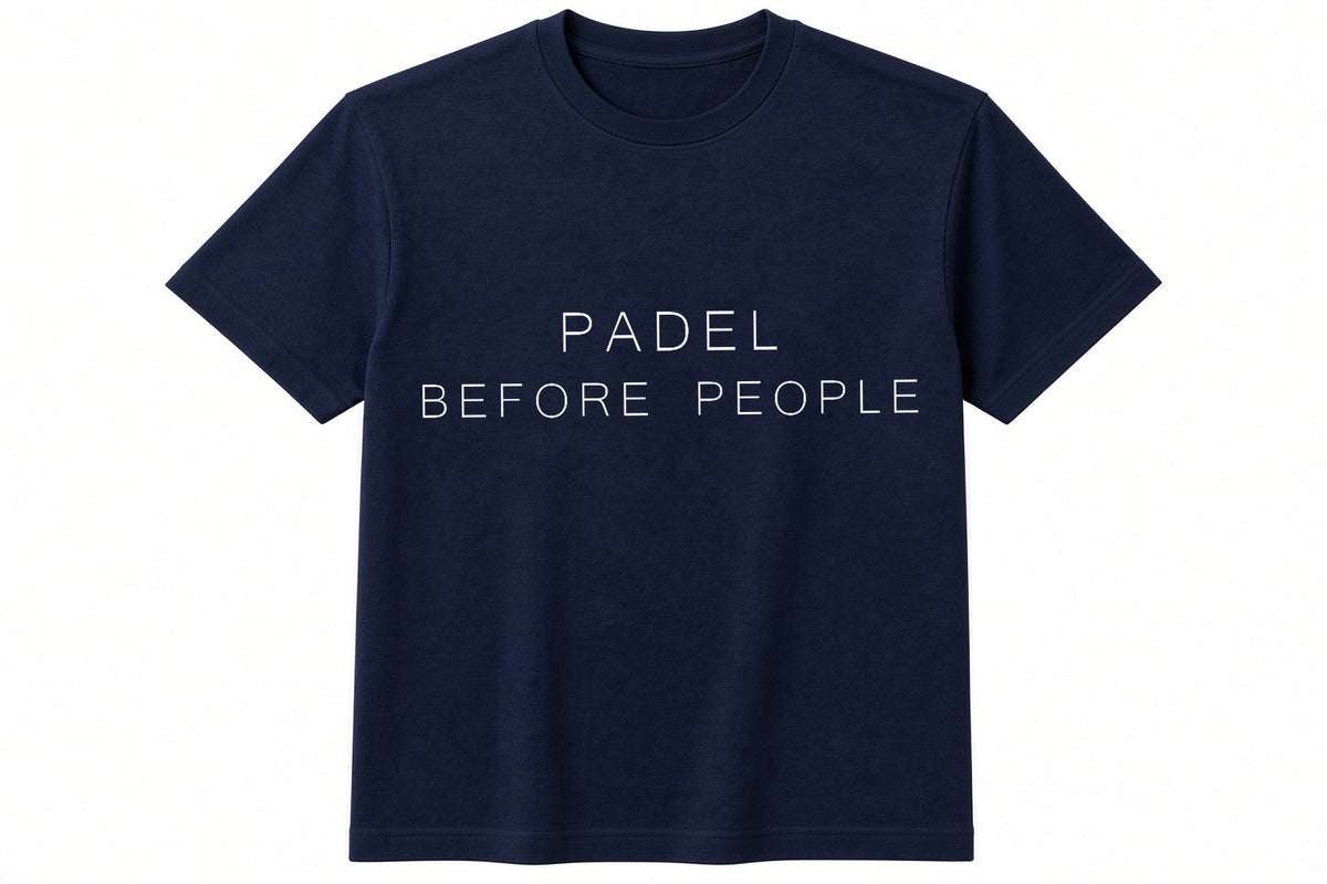 Padel Before People funny padel pickleball design on navy t-shirt