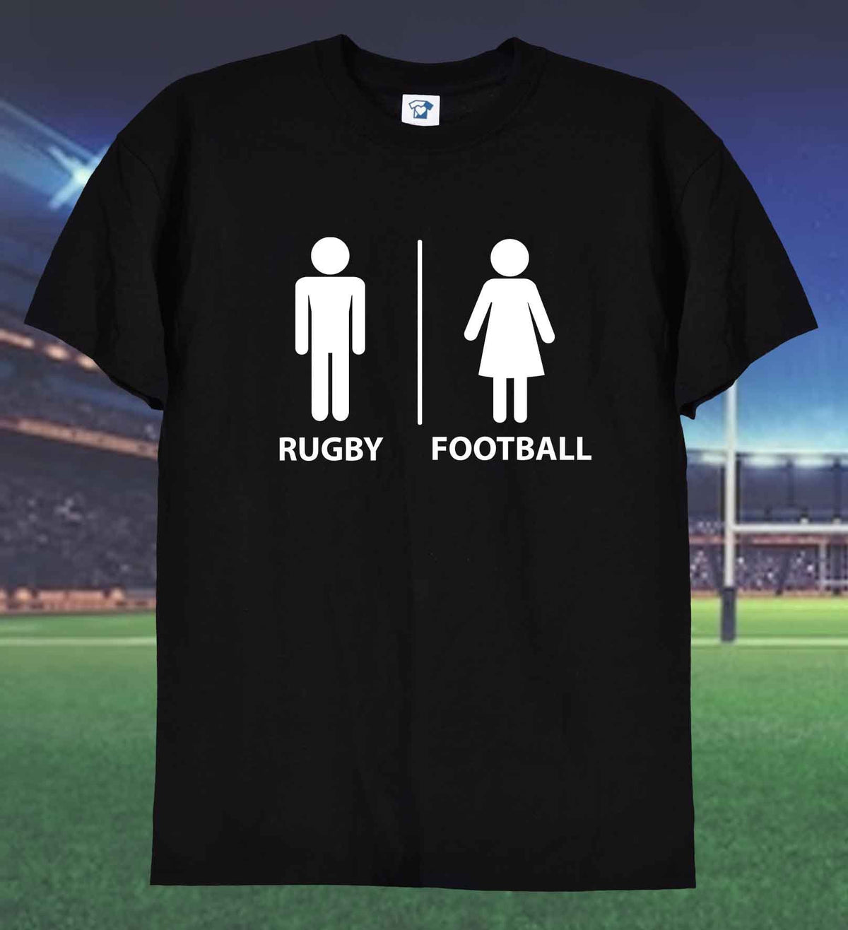 Rugby vs Football Toilet Sign funny football t-shirt