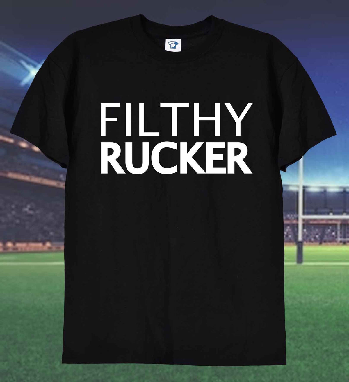 Filthy Rucker funny rugby t-shirt in black