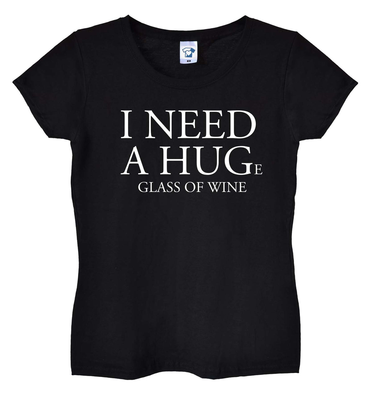Huge Glass of Wine Funny T-Shirt & Hoodie, 254 on black t-shirt