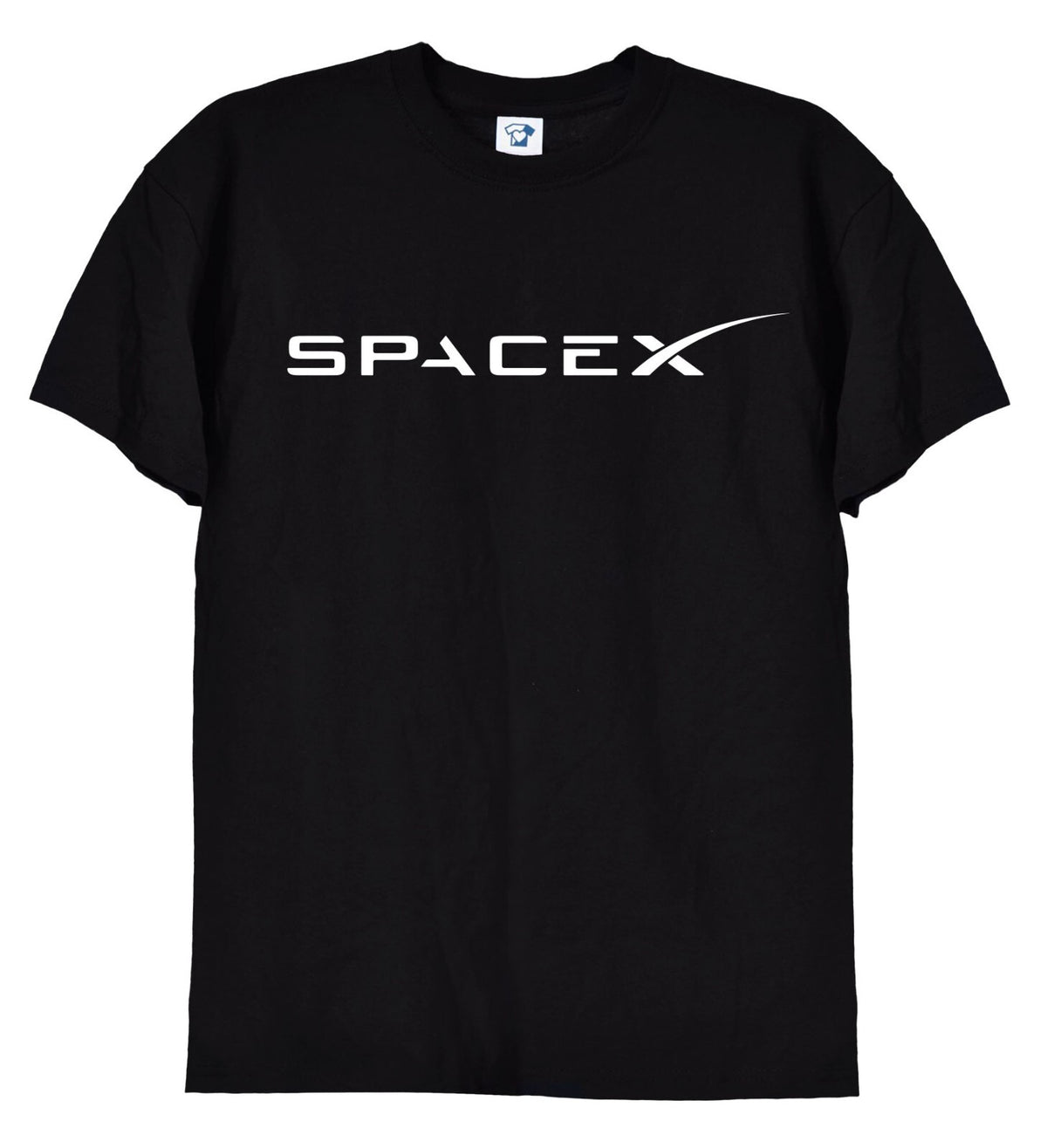 SpaceX logo on black t-shirt