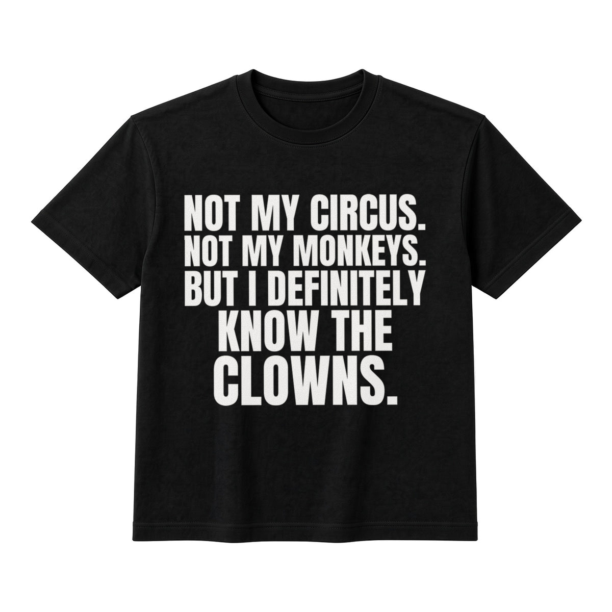 Not My Circus. Not My Monkeys. But I Definitely Know The Clowns. on a black t-shirt